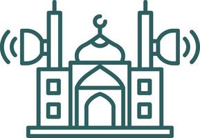 Mosque Speaker Line Gradient Round Corner Icon vector