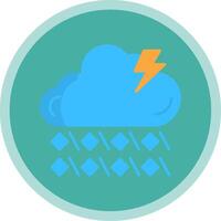 Hail Flat Multi Circle Icon vector