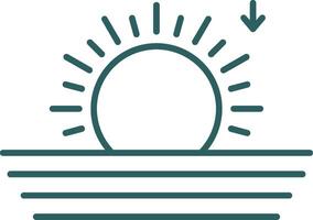 Sunset Line Gradient Round Corner Icon vector