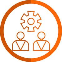 Management Line Orange Circle Icon vector
