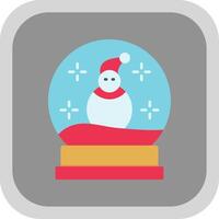 Snow Globe Flat Round Corner Icon vector