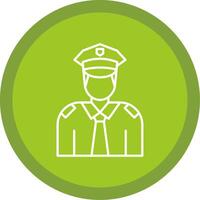 Policeman Line Multi Circle Icon vector