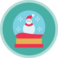 Snow Globe Flat Multi Circle Icon vector