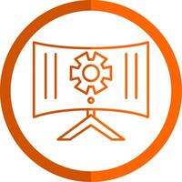 Management Line Orange Circle Icon vector