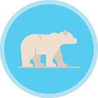 Polar Bear Flat Multi Circle Icon vector