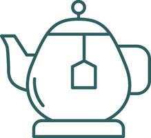 Teapot Line Gradient Round Corner Icon vector