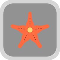 StarFish Flat Round Corner Icon vector