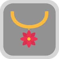 Flower Necklace Flat Round Corner Icon vector