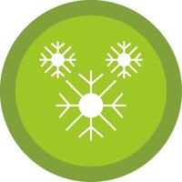 copo de nieve glifo multi circulo icono vector