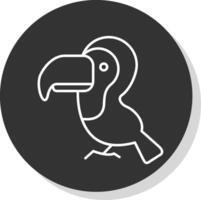 Toucan Line Grey Circle Icon vector