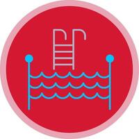 Swimming Pool Flat Multi Circle Icon vector