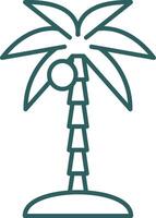 Coconut Tree Line Gradient Round Corner Icon vector