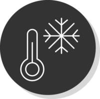 Cold Line Grey Circle Icon vector