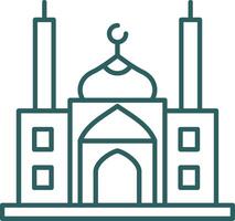 Mosque Line Gradient Round Corner Icon vector
