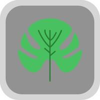 Monstera Flat Round Corner Icon vector