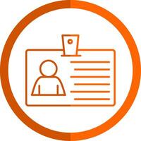 Id Card Line Orange Circle Icon vector