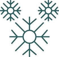 Snowflake Line Gradient Round Corner Icon vector