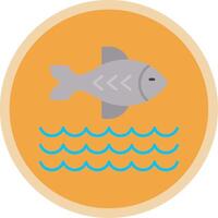 pescado plano multi circulo icono vector