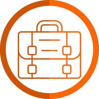 Briefcase Line Orange Circle Icon vector