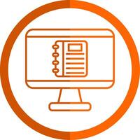 Note Book Line Orange Circle Icon vector