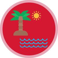 Beach Flat Multi Circle Icon vector