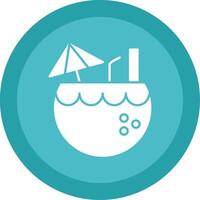 Coconut Glyph Multi Circle Icon vector