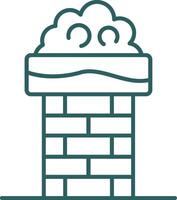 Chimney Top Line Gradient Round Corner Icon vector