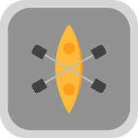 Kayak Flat Round Corner Icon vector