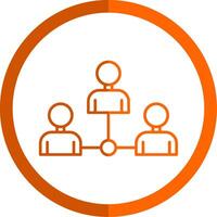 Colleague Line Orange Circle Icon vector