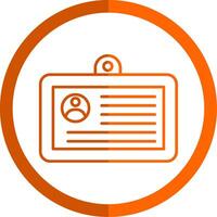 Id Card Line Orange Circle Icon vector