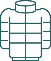 Puffer Coat Line Gradient Round Corner Icon vector