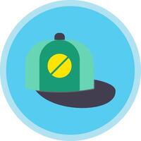 Baseball Cap Flat Multi Circle Icon vector