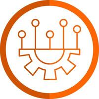 Setting Line Orange Circle Icon vector