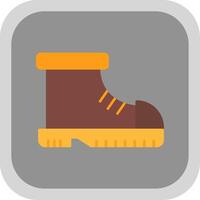 Boot Flat Round Corner Icon vector