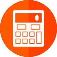 Calculator Glyph Red Circle Icon vector