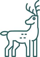 Reindeer Line Gradient Round Corner Icon vector