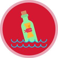 Message In Bottle Flat Multi Circle Icon vector