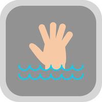 Drowning Flat Round Corner Icon vector