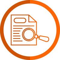 Paper Search Line Orange Circle Icon vector