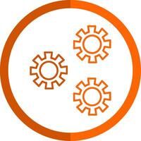 Settings Line Orange Circle Icon vector