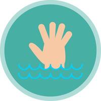 Drowning Flat Multi Circle Icon vector