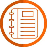 Note Book Line Orange Circle Icon vector