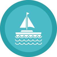 Sail Boat Glyph Multi Circle Icon vector