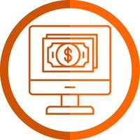 Dollor Line Orange Circle Icon vector