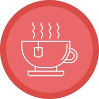Hot Tea Line Multi Circle Icon vector