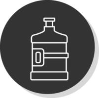 Water Flask Line Grey Circle Icon vector