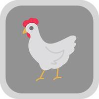 Chicken Flat Round Corner Icon vector