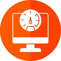 Speed Test Glyph Red Circle Icon vector