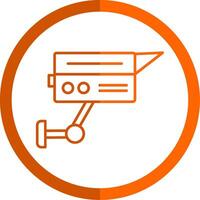 Cctv Camera Line Orange Circle Icon vector