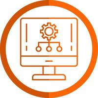 Hierarchy Line Orange Circle Icon vector